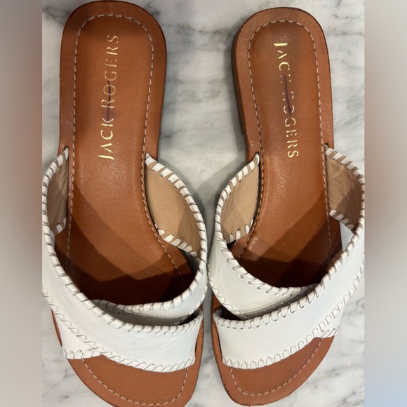 Jack Rogers Sloan X Band Slide Sandals excellent condition white - Picture 2 of 7